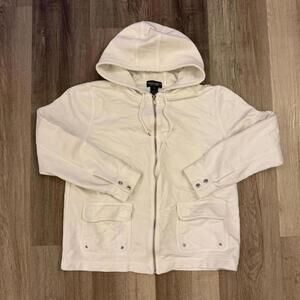 Lauren Ralph Lauren medium White zip up hoodie with pockets  #cozy